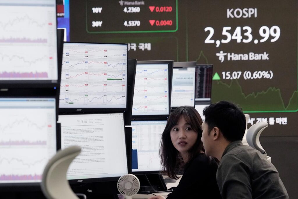 World shares and US futures are higher after Wall Street losses and Trump’s speech