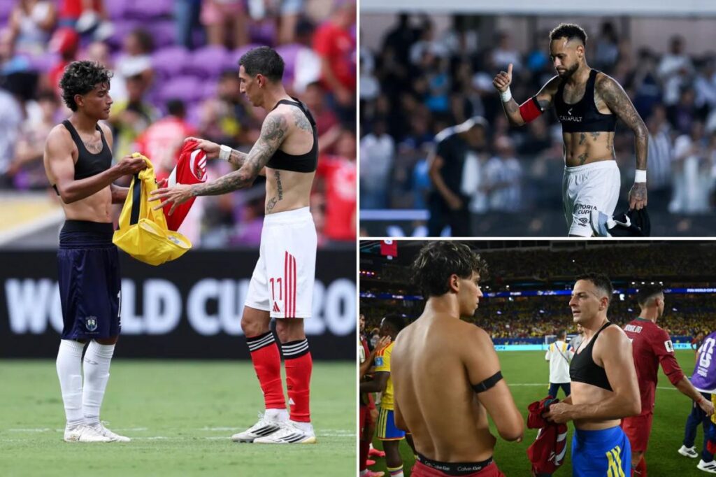 Why are male World Cup players wearing sports bras?